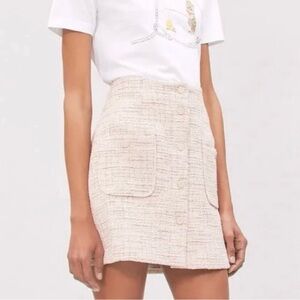 Sandro Agatha Boucle Tweed A-Line Mini Skirt